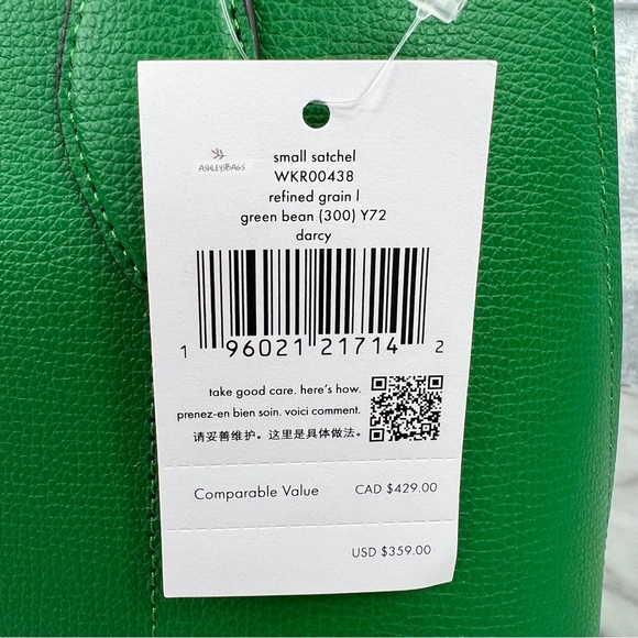 Kate Spade Darcy Small Satchel Crossbody In Green Bean - Picture 12 of 12